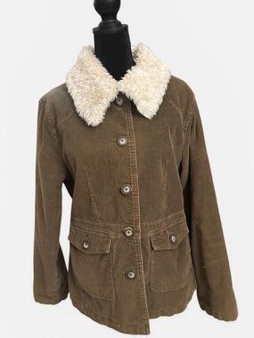 Sonoma Brown Corduroy Jacket with Cream Sherpa Collar